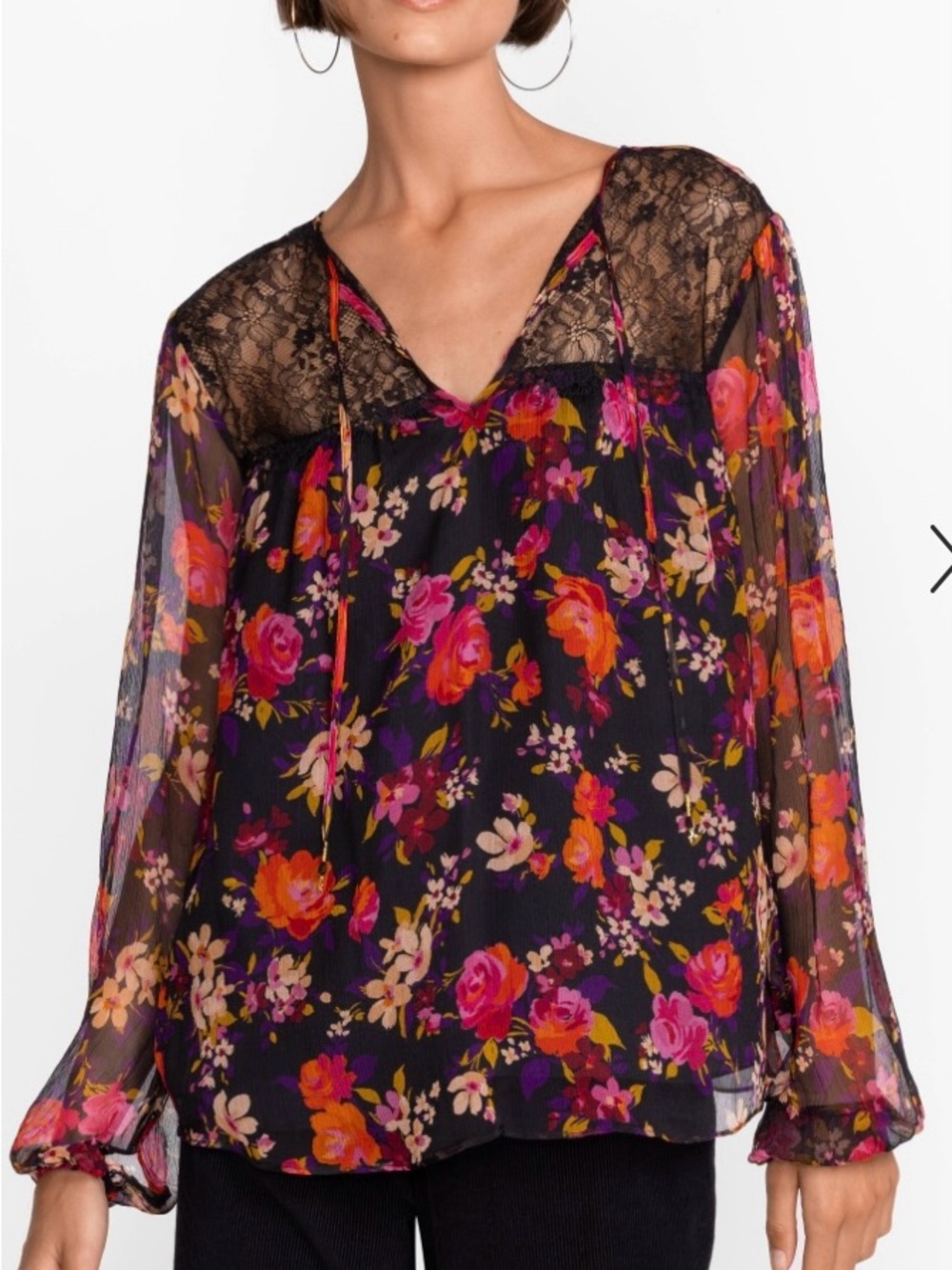 Johnny Was Floral 100% Silk Blouse – XXS